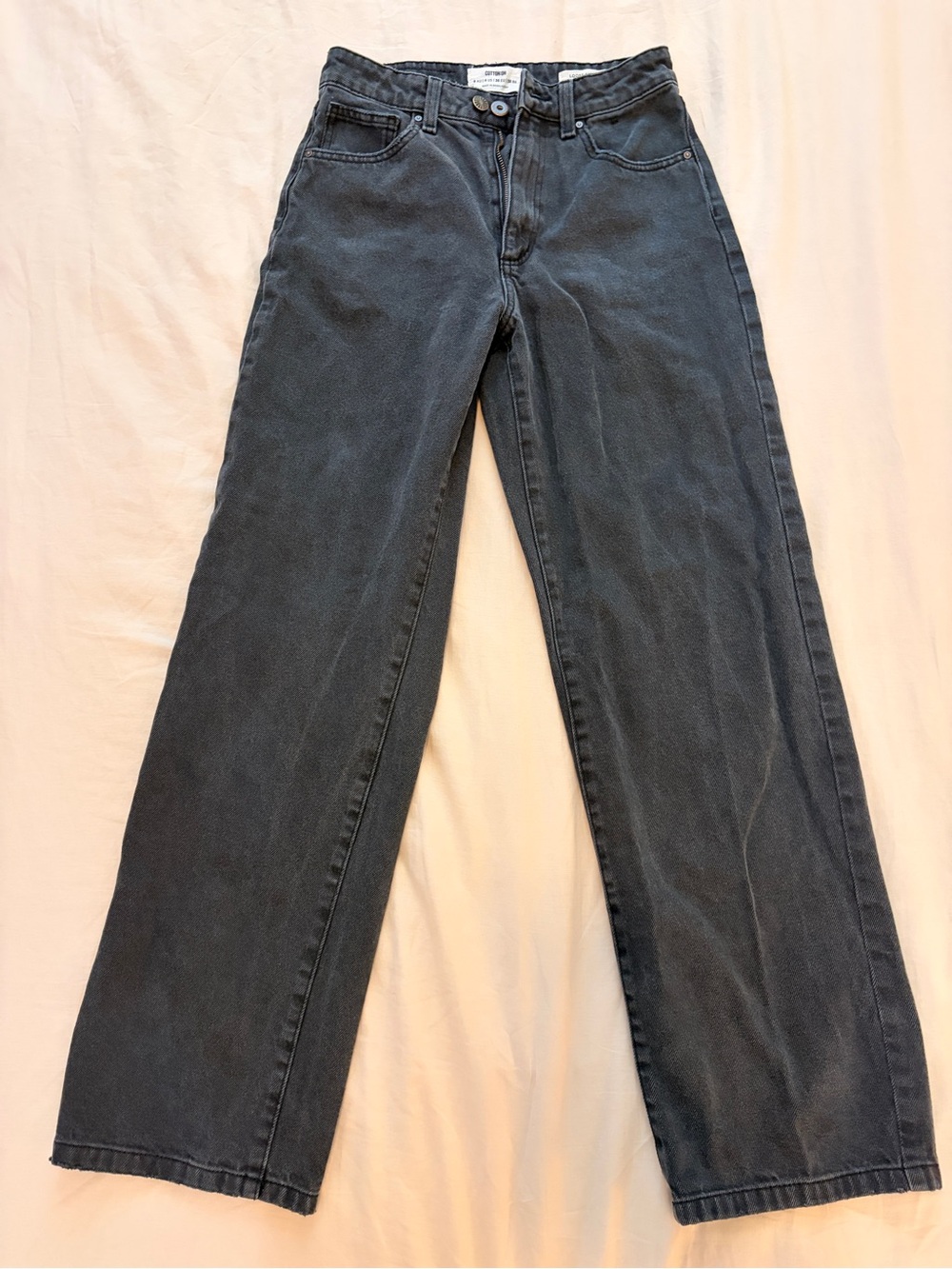Women's Wide Leg Jeans - Black Wash